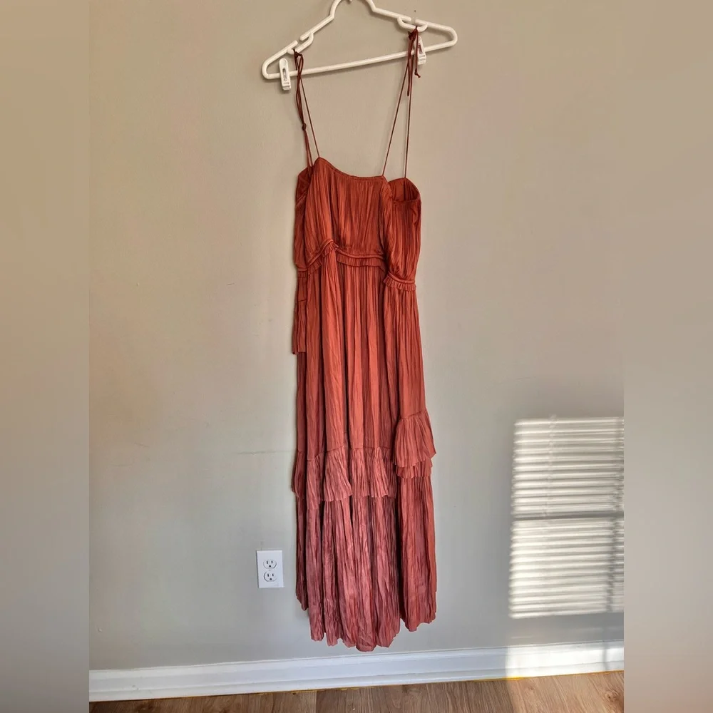 Ulla Johnson Delilah Plisse Matte Satin Midi Dress Size Large - Picture 10 of 10